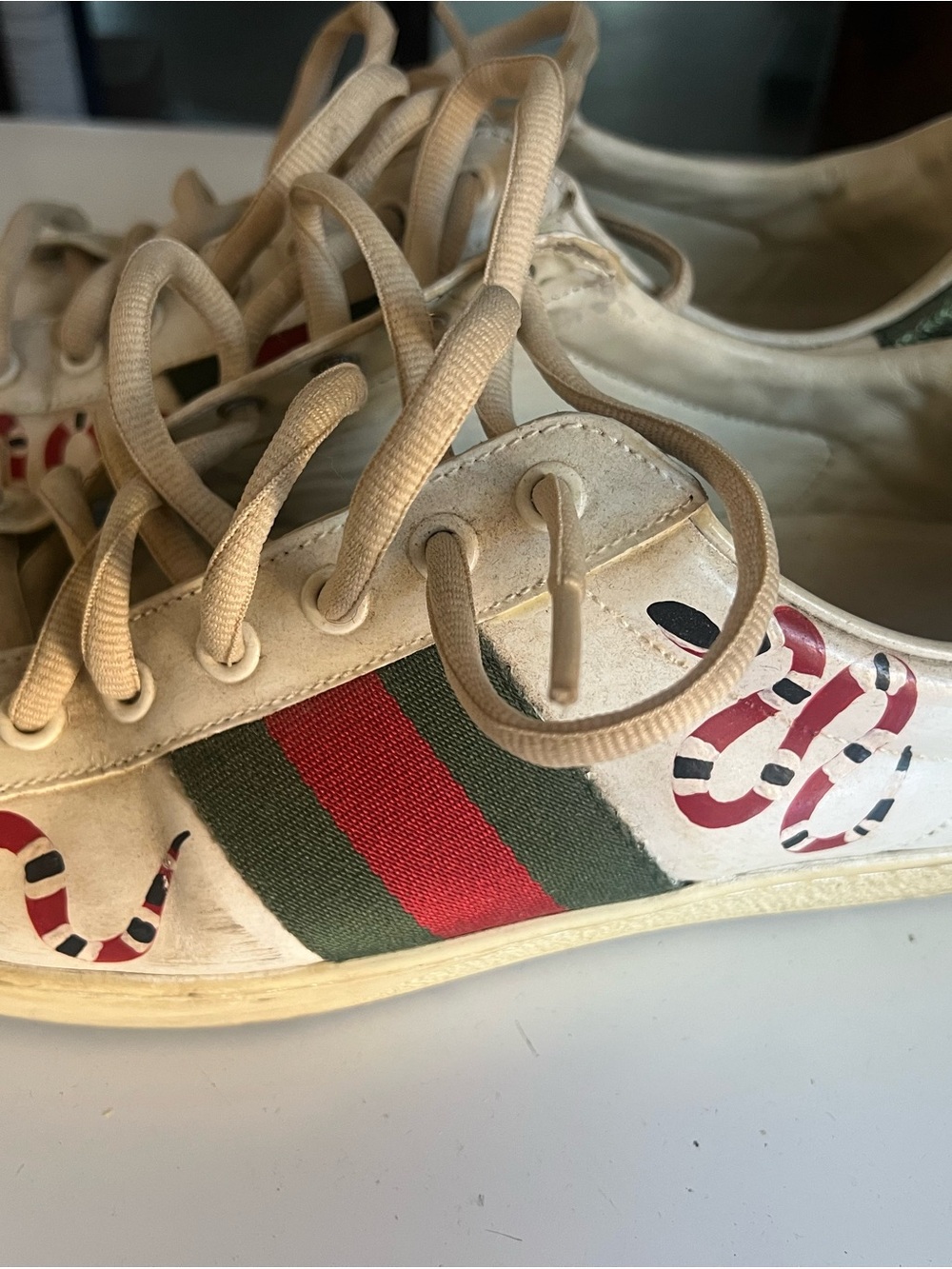 Customized Gucci Ace sneakers